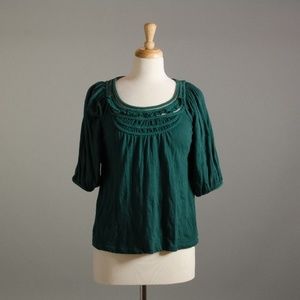 3/$20 Anthropologie Deletta Dark Green Shirt